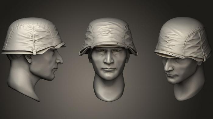 نموذج ثلاثي الأبعاد لآلة CNC التماثيل العسكرية خوذات الرأس 2